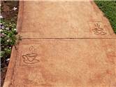 Sidewalk with coffee marks